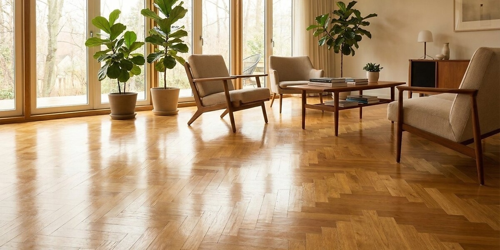 Perfekt gepflegter Parkettboden