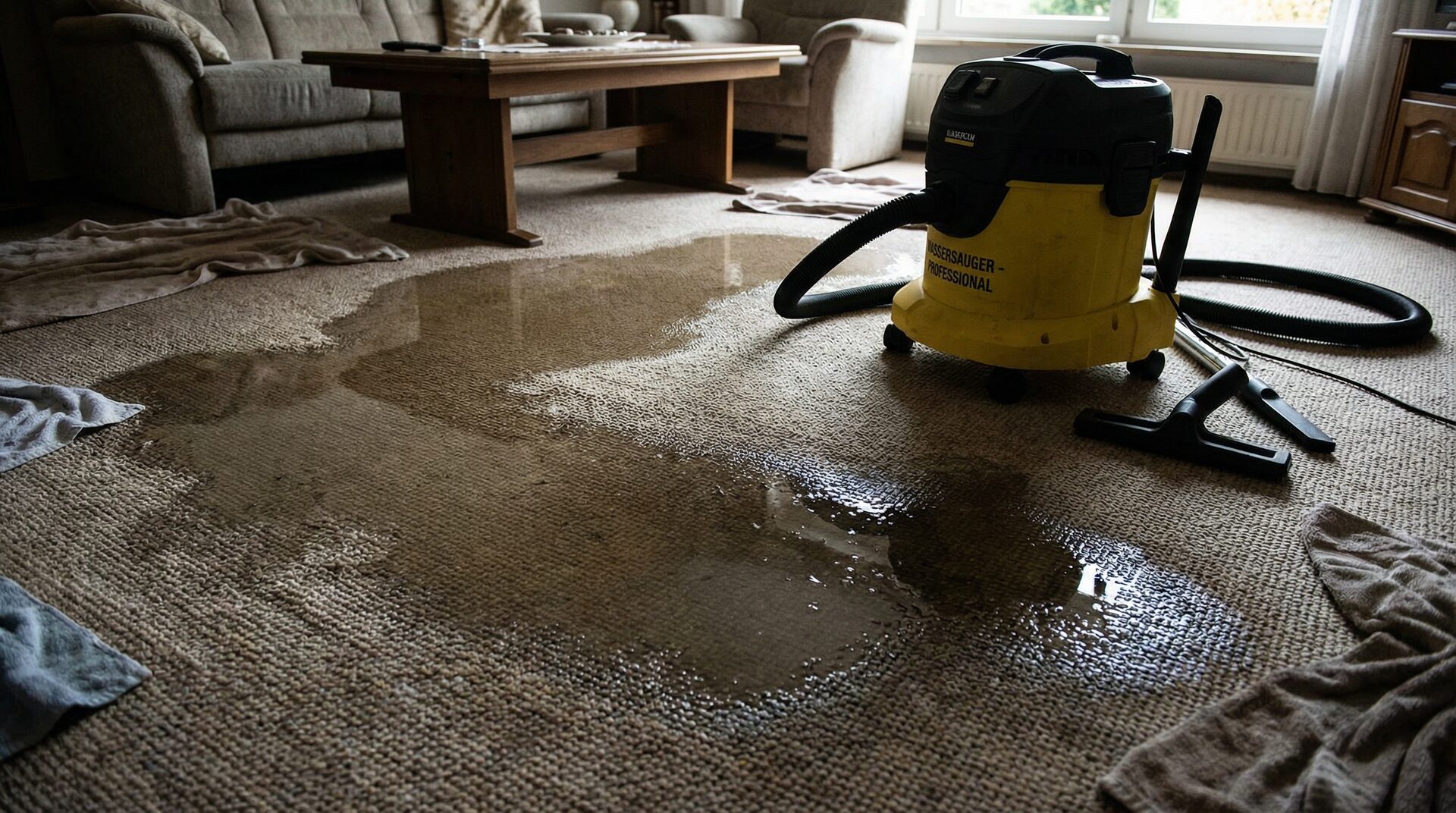 Schwerer Wasserschaden am Parkett